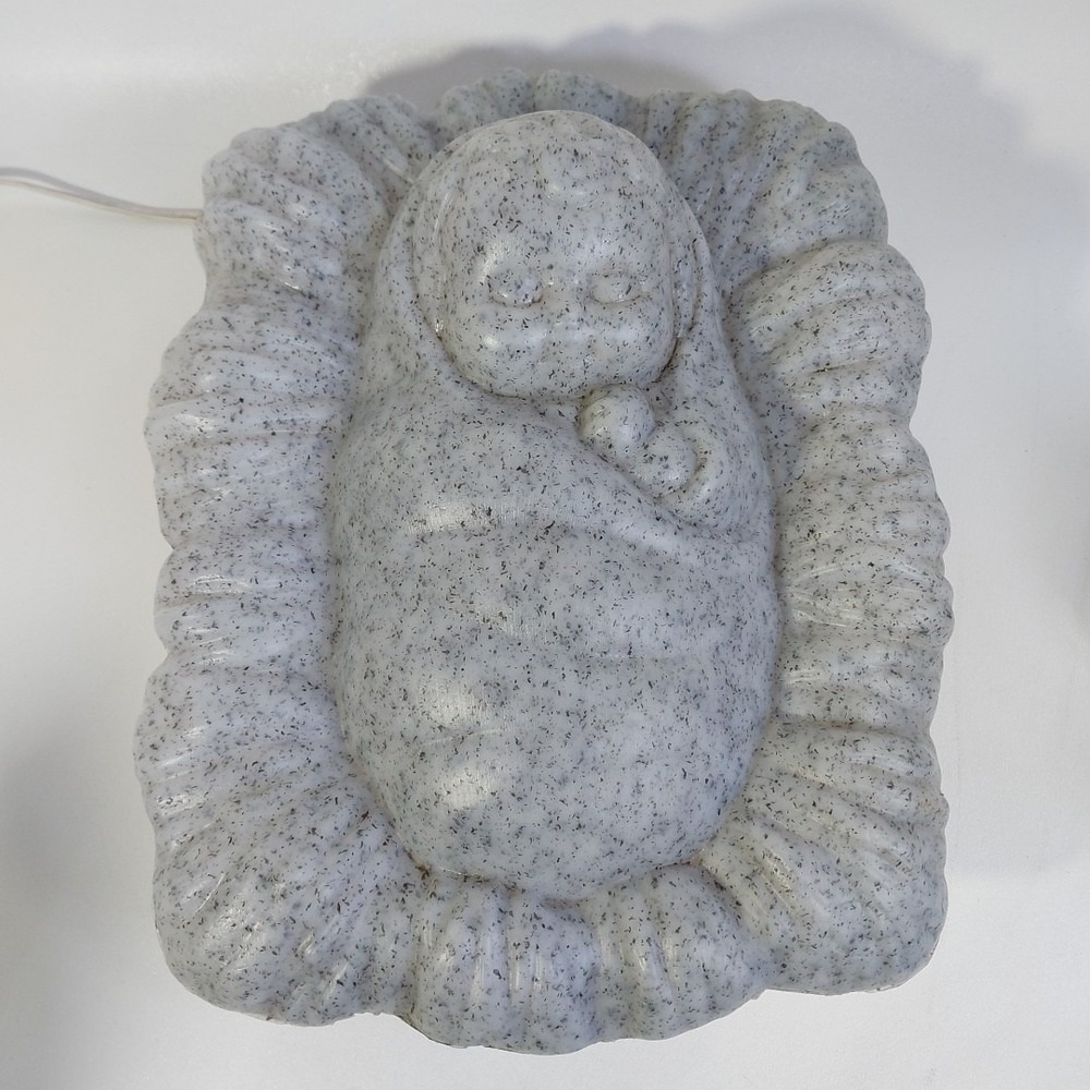Blow Mold Xmas Nativity Baby Jesus‎ Manger General Foam Plastics 078-130013